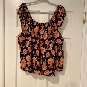 Old Navy Navy Blue Floral Sleeveless Peasant Top – Women’s 3X